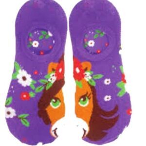 Girl Scouts Cookie Horse Purple Socks NWT